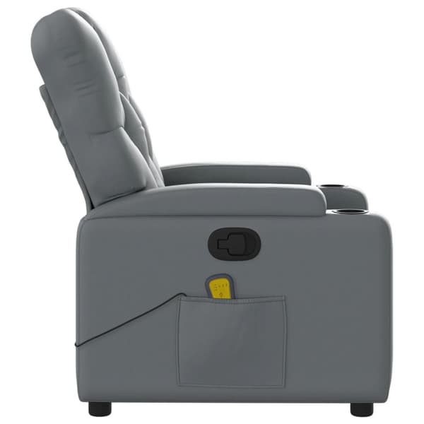 Massagefåtölj grå konstläder