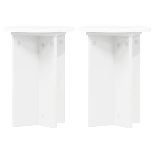 Växtställ 2 pcs Vit Ø29,5 x 40 cm Konstruerat trä