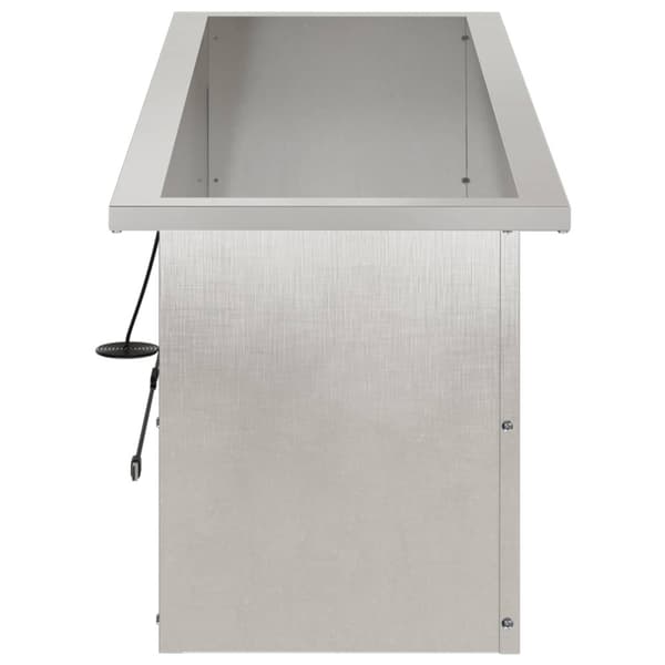 Odlingslåda med LED 2 st Silver 30 x 100 x 30 cm Rostfritt stål