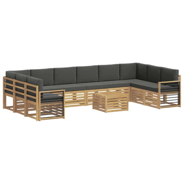 Utomhussoffset 8 pcs Vit och Antracit 59 x 59 x 37 cm Polyester