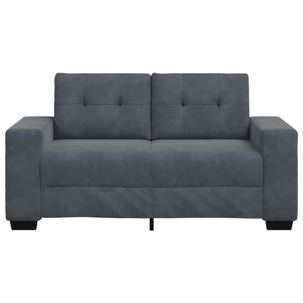 Loveseat soffa mörkgrå 160x77x82 cm sammet