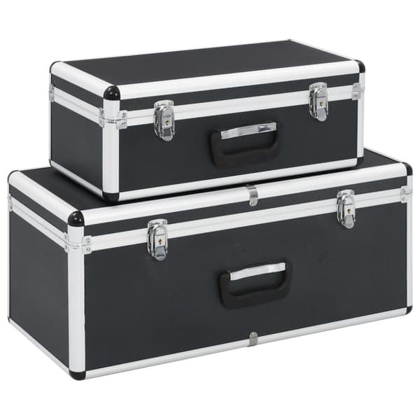 Förvaringsväskor 2 st svart aluminium