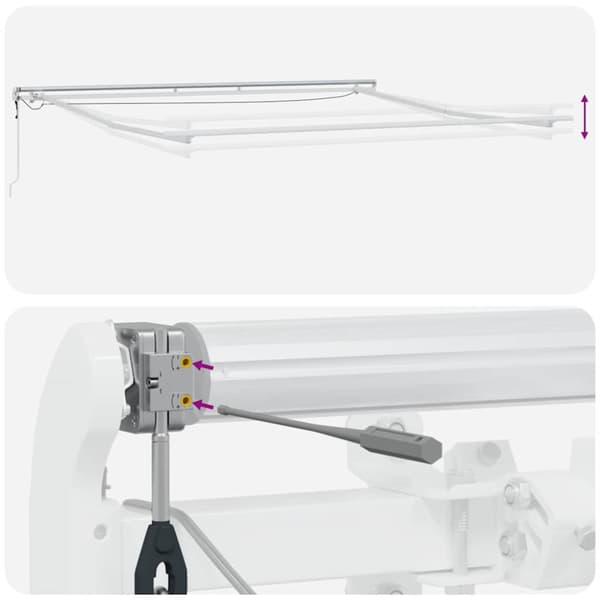 Markisram Vit 400 × 350 cm Aluminium