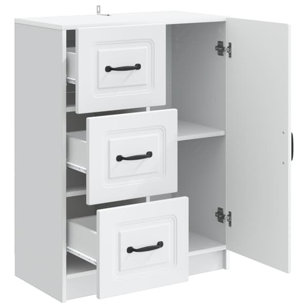 Sideboard med låda Vit 66 x 34,5 x 87 cm Konstruerat trä