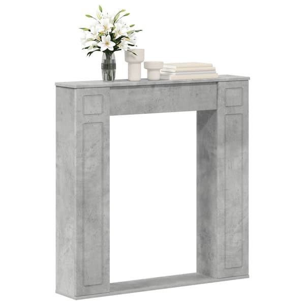 Eldstadsram Betonggrå 100 x 20 x 100 cm Konstruerat trä