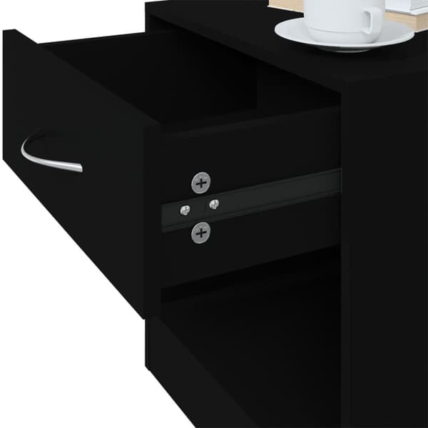 Sängbord 2 st med låda svart