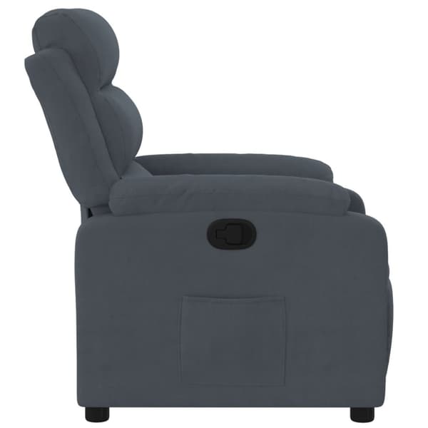 Reclinerfåtölj mörkgrå sammet