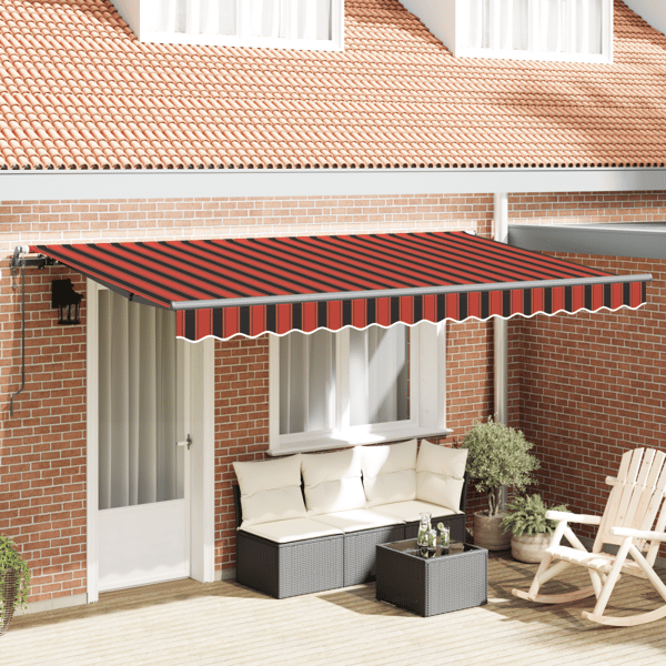 Utfällbar markis Orange 350 x 200 cm tyg
