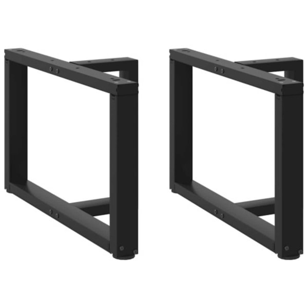 Soffbordsben T-formade 2 st svarta 70x25x(42-43) cm stål