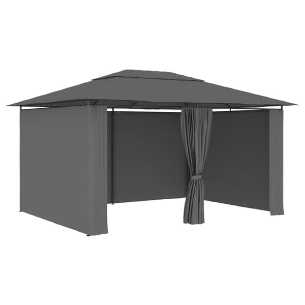 Paviljong med draperier 4x3 m antracit