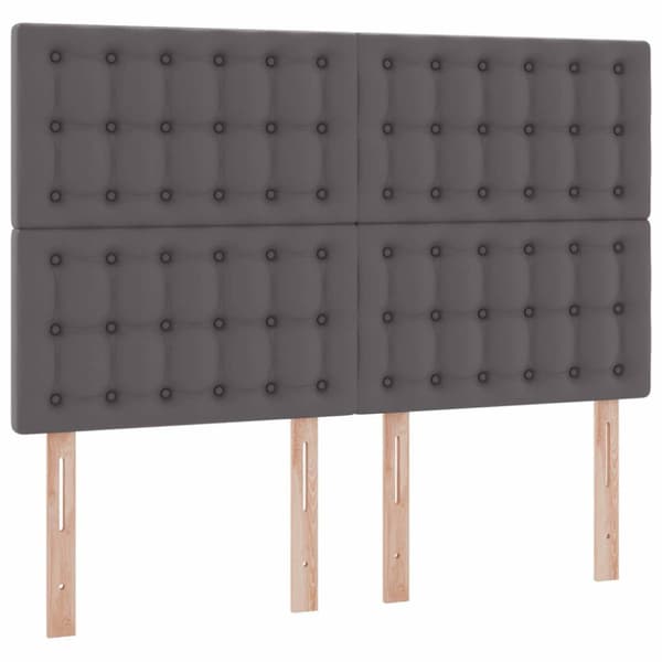 Förvaringssäng med LED med lagring Grå 140 x 190 cm Konstläder