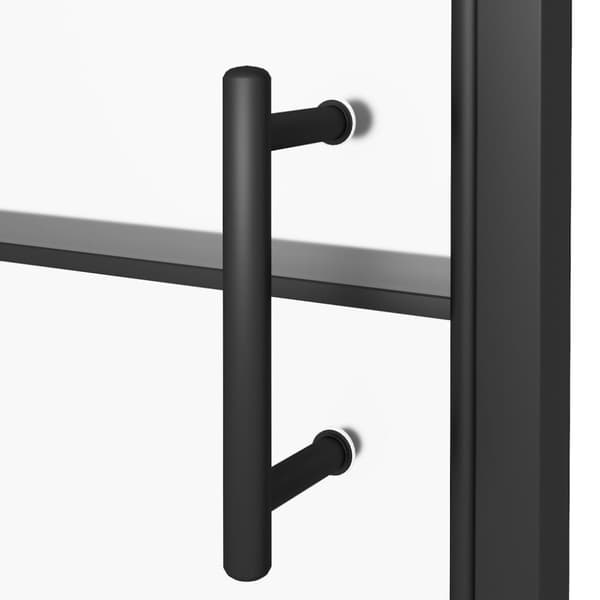 Duschdörr 91x195 cm halvfrostat härdat glas svart