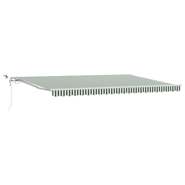 Utfällbar markis Grön och Vit 500 × 300 cm Polyester och metall