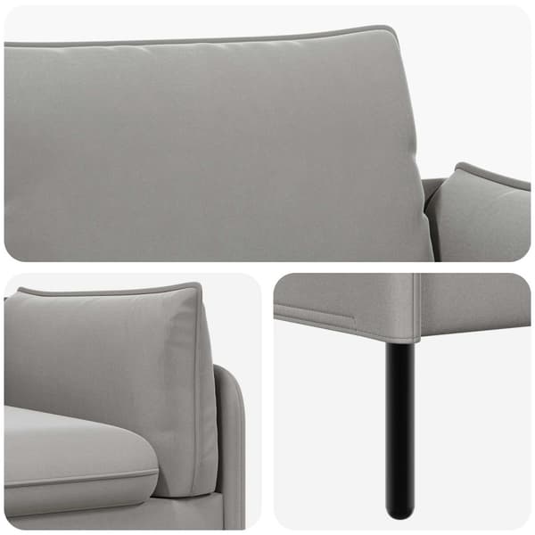 2-sits soffa 2-sits Ljusgrå 188 x 81 x 89 cm Sammet