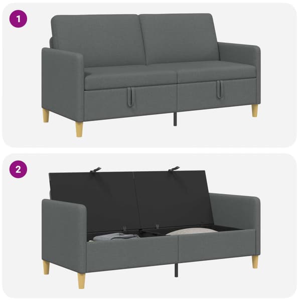 Soffa med förvaring Mörkgrå 172 x 78 x 87 cm Polyester