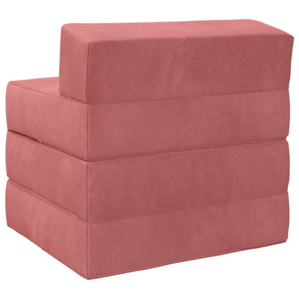 Fällbar Soffbed Rosa 200 x 70 x 15 cm Sammet