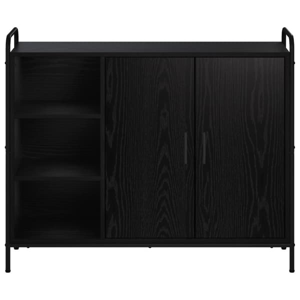 Sideboard Svart ek 97 x 33 x 81 cm Konstruerat trä