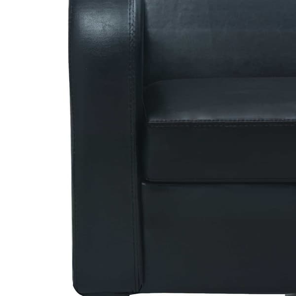 Soffgrupp 2 delar konstläder svart