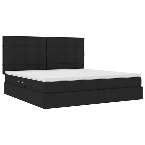 Förvaringssäng med madrass Svart 200 x 200 cm Polyester
