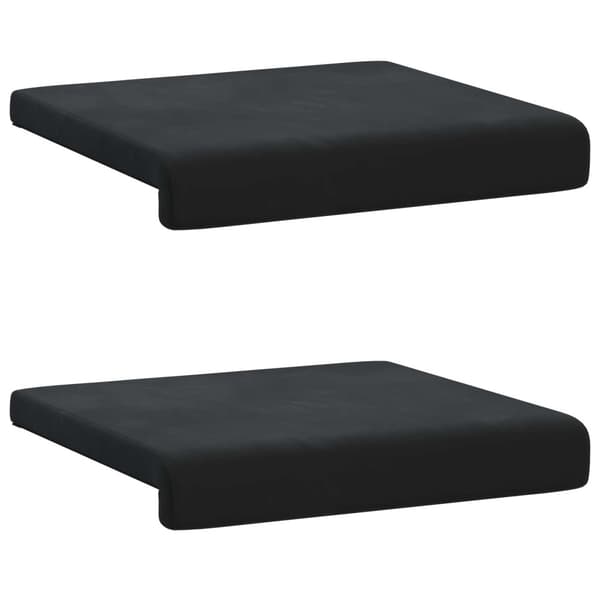 Bänk kudde 2 st Sammet Svart Djup 35 cm