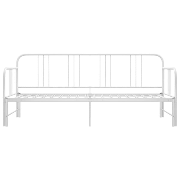 Utdragbar sängram bäddsoffa vit metall 90x200 cm