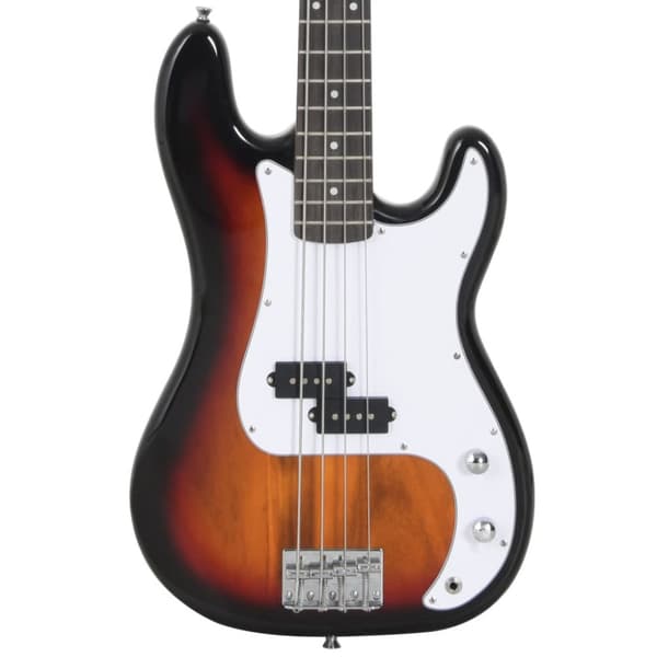 Elektrisk basgitarr för nybörjare med väska brun&vit 4/4 46"