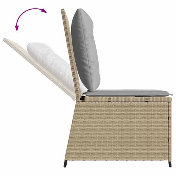 Trädgårdsoffa med kudde Beige och Grå konstrotting