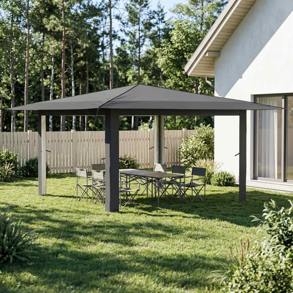 Gazebo utan vägg 4 x 4 m Ljusgrå och antracit