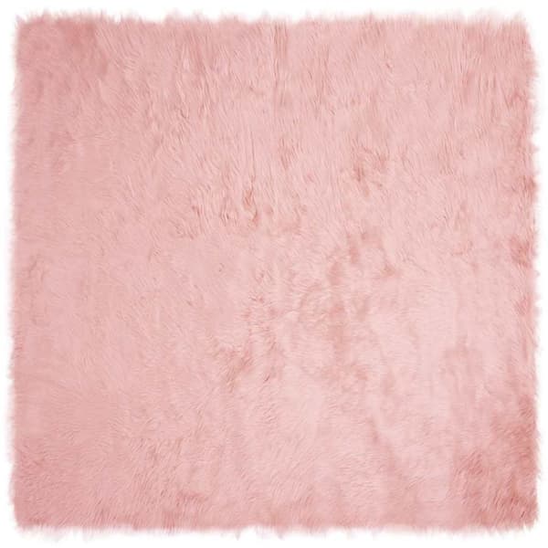 Fuskfäll matta TAFALLA Rosa 200 x 200 cm Polyester