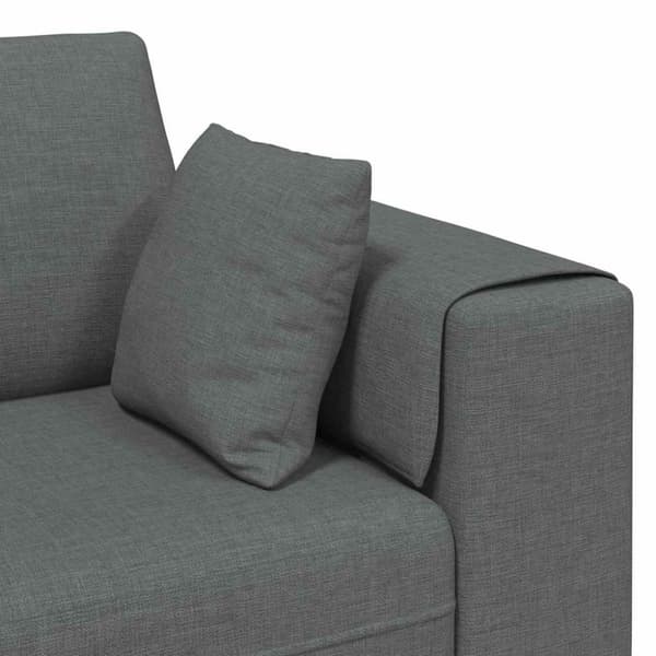 Soffa med kudde Mörkgrå 250 x 77 x 76 cm tyg