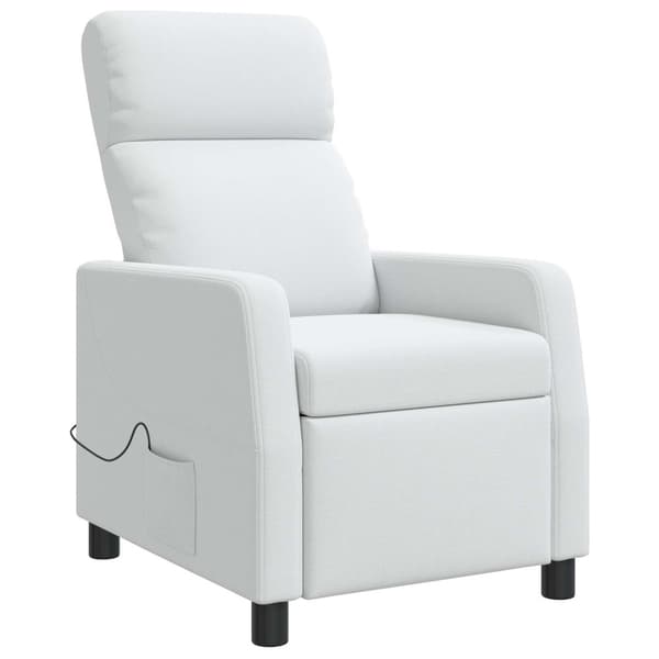 Massagefåtölj Vit Tyg