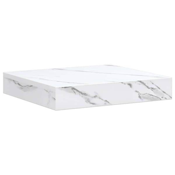 Vägg hylla 4 pcs Vit marmor 23 x 23,5 x 4 cm Konstruerat trä