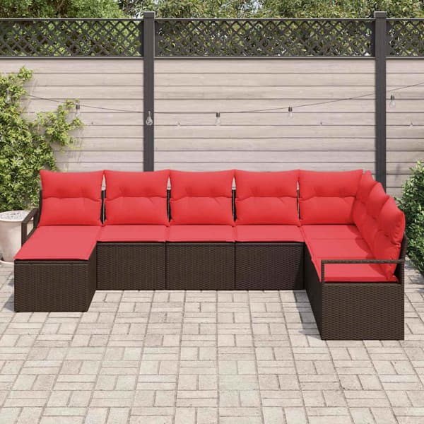 Soffset med kudde 8 pcs Brun konstrotting