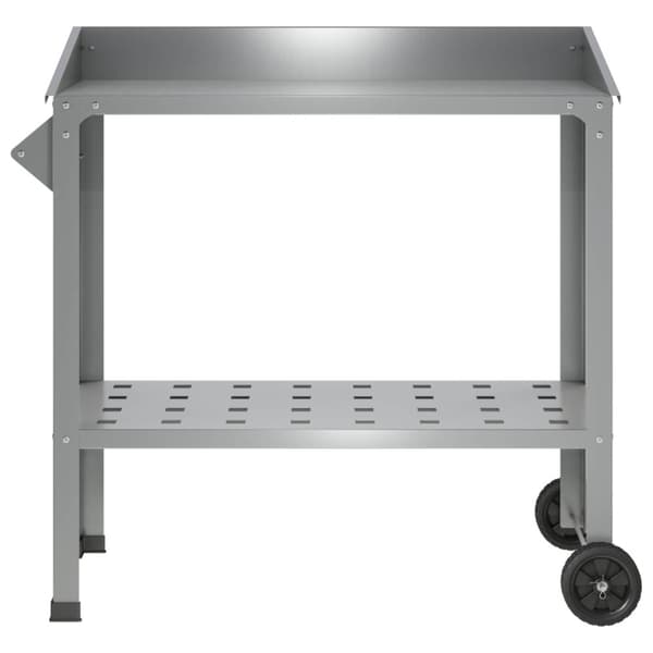 Planteringsbord med hjul Silver 96 x 50 x 89 cm