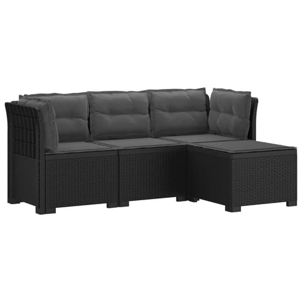 4-sits Trädgårdsoffa med Kuddar Rattan Look PP Antracit