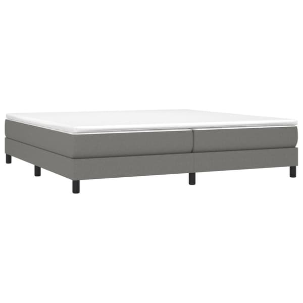 Boxspring-sängram mörkgrå 200x200 cm tyg