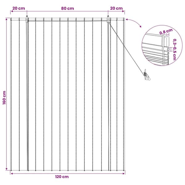 Rullgardin Brun 120 x 160 cm Vass