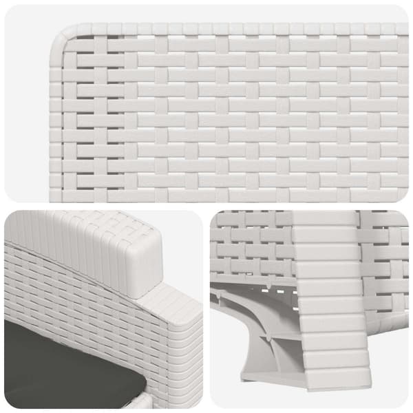 Reclining gardenstol i rottinglook 2 pcs Vit och antracit PP