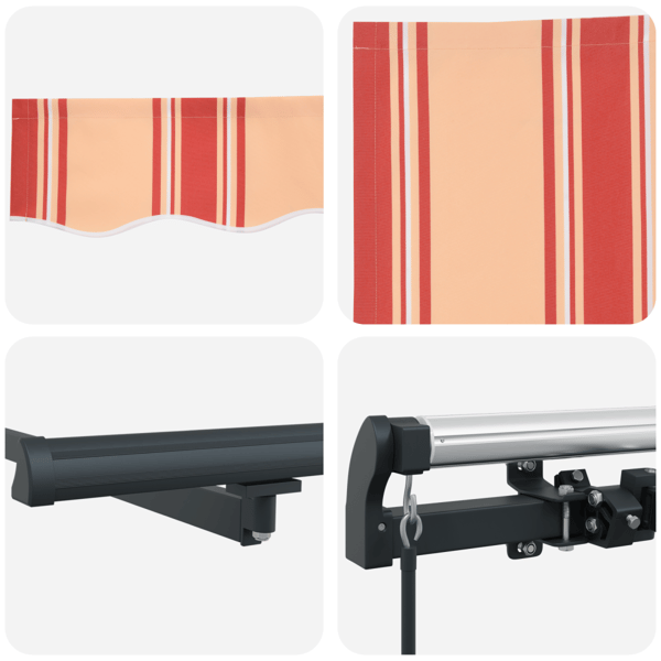 Utfällbar markis Gul och Orange 600 × 350 cm Polyester och Stål