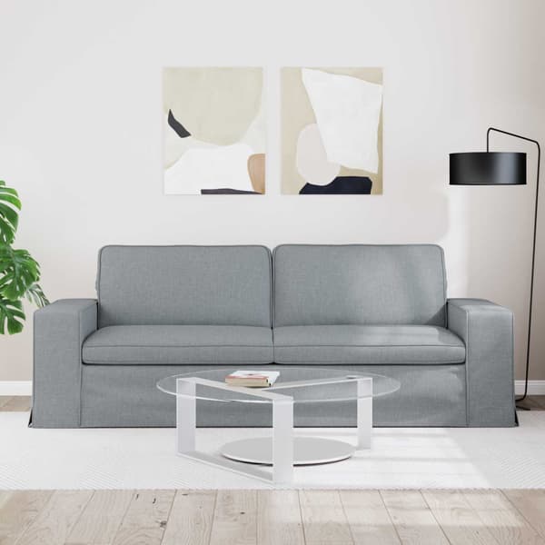 Soffa Ljusgrå 222 x 80 x 82 cm tyg