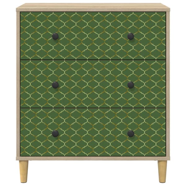 Kommode GELEEN Smaragd geometriskt mönster 66 x 36,5 x 75 cm