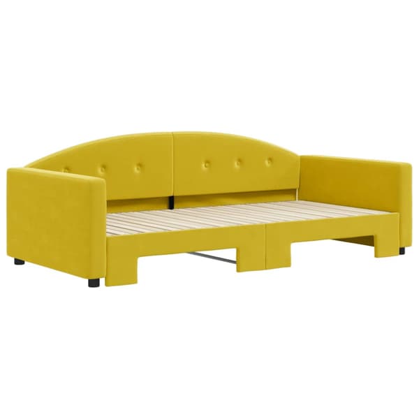 Dagbädd utdragbar gul 100x200 cm sammet
