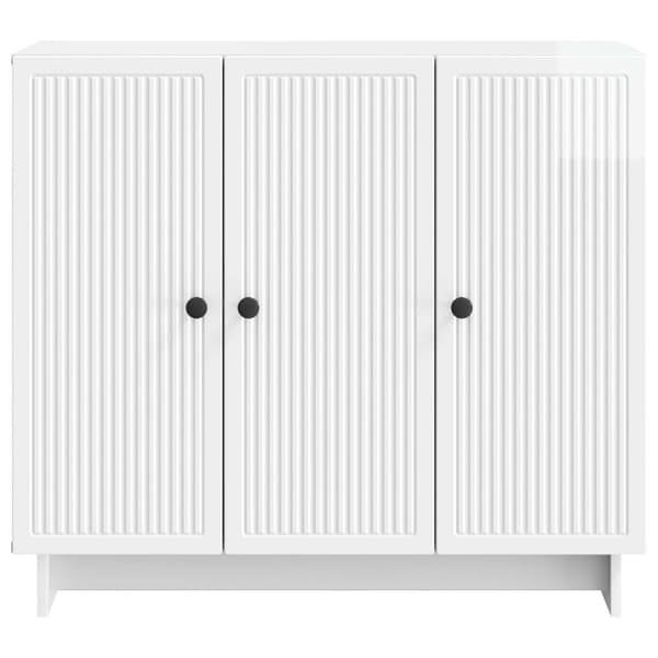 Sideboard Vit högglans 89 x 34,5 x 80 cm Konstruerat trä