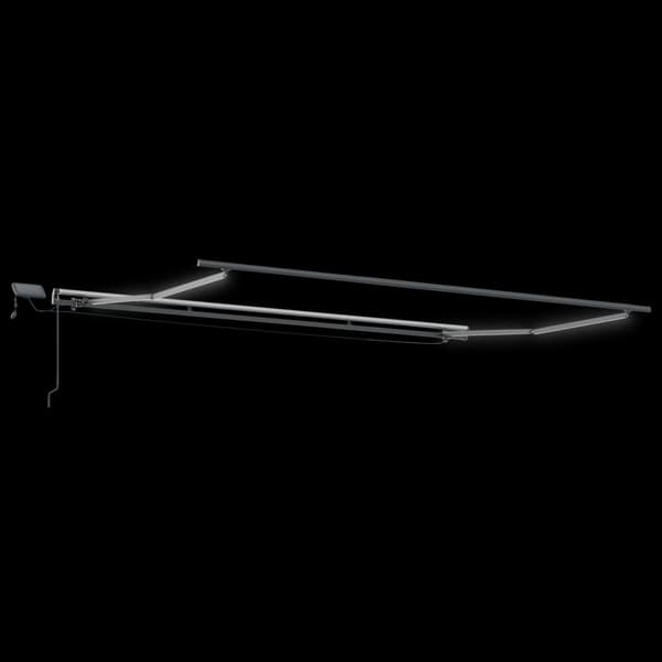 Utfällbar markis Grön och vit 500 ×350 cm tyg