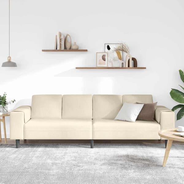 Soffa Kräm 250 x 77 x 76 cm Kordread tyg