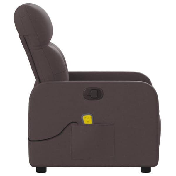 Massagefåtölj mörkbrun tyg
