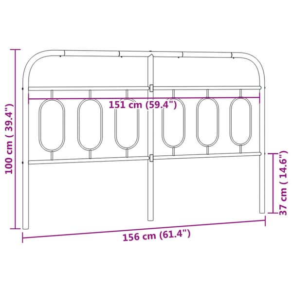Ersättningsgavel metall vit 150 cm