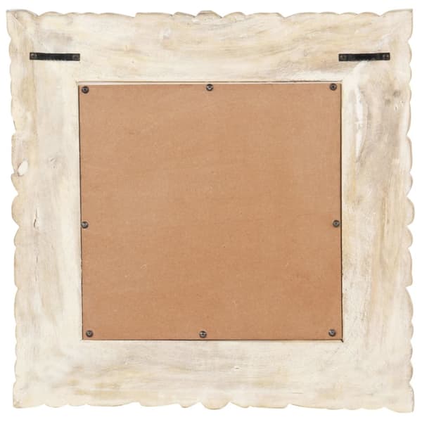 Spegel vit 50x50 massivt mangoträ