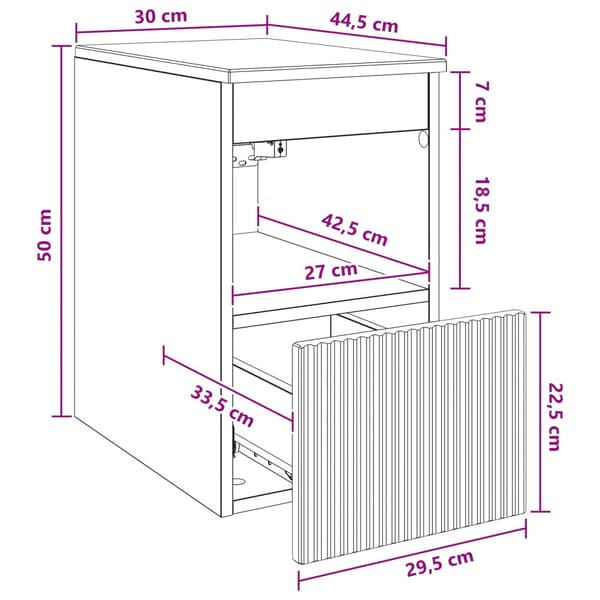 Badrumsskåp Vit 30 x 44,5 x 50 cm Konstruerat trä