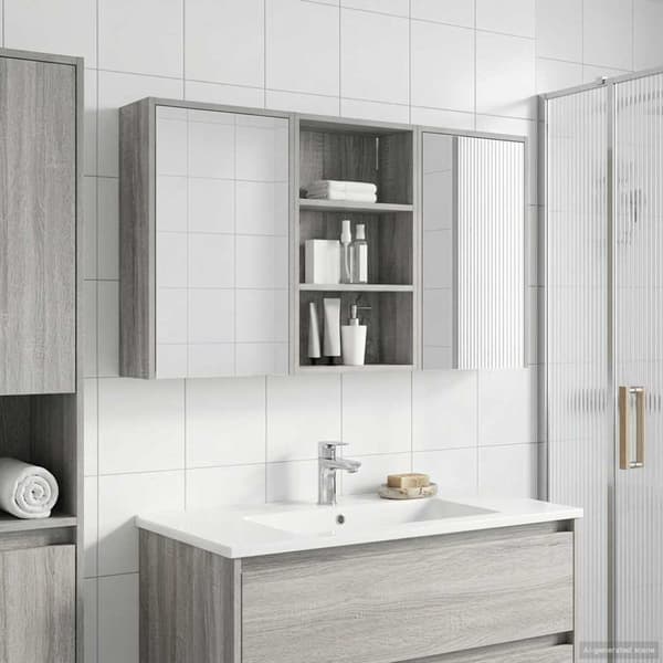 Badrumsskåpsset 3 st 126 x 16 x 62.5 cm Konstruerat trä